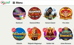 Juegos Disponibles en Paf Casino Online
